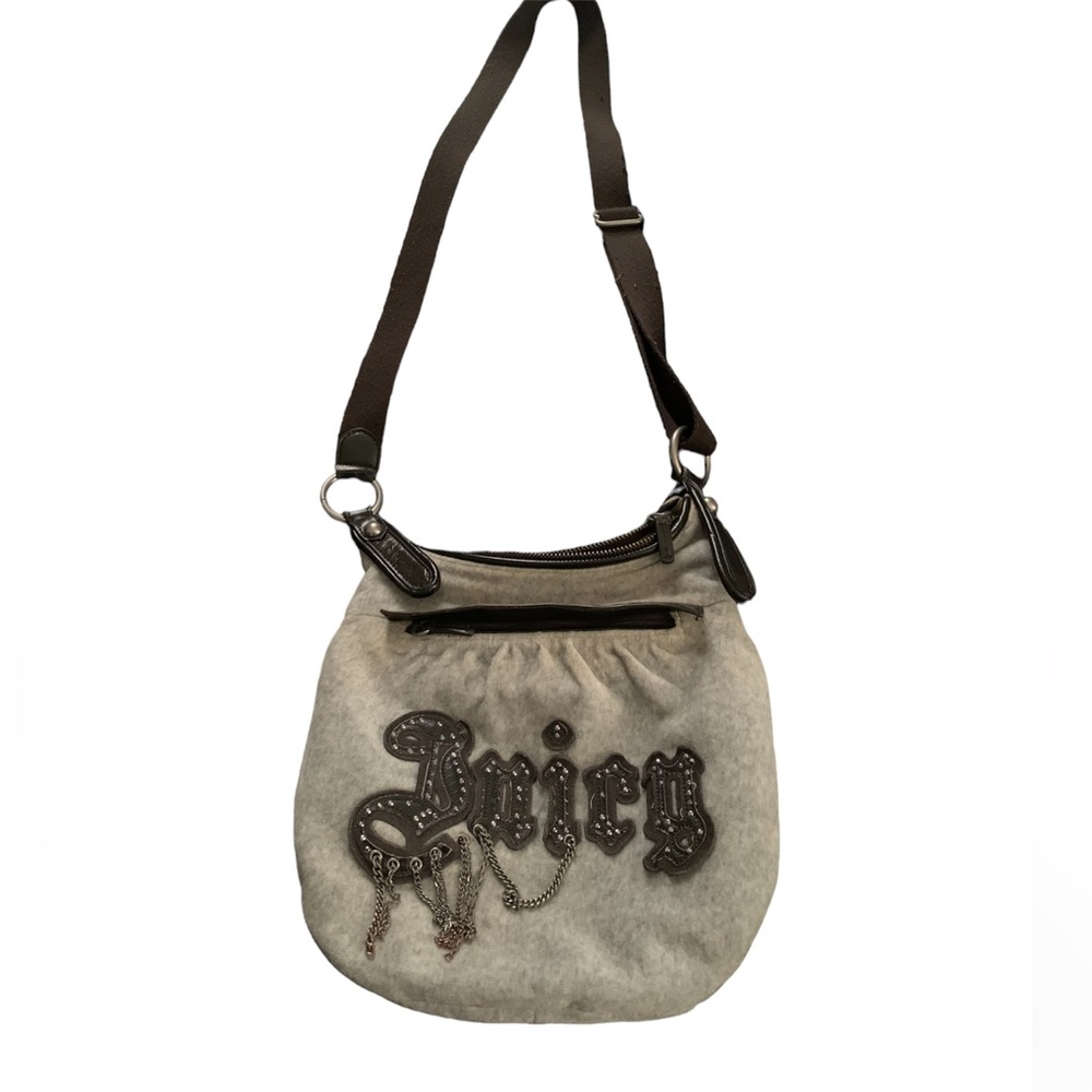 SOLD rare vintage y2k juicy couture chain link logo velour crossbody
